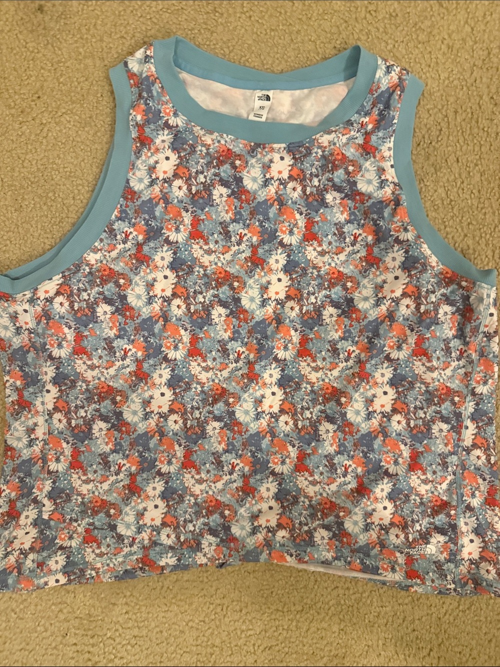 2x Floral North Face Top - Blue Trim